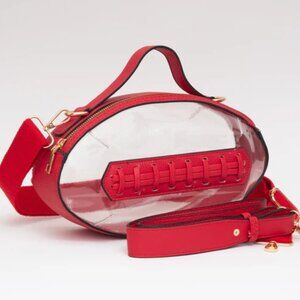 Red Clear Stadium Approved Bag Game Day Crossbody Purse for Football Events NEW